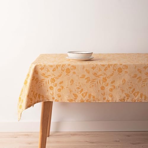 Belum 32010D2 Tischdecke mit Fleckenabweisend, Jacquard, Größe 300 x 155 cm, schmutzabweisend, extra weich, goldfarben von BL BELUM