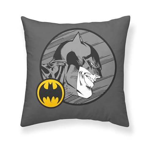 Belum | Batman Kissenbezug | Kissenbezug Halbpanama-Stoff 100% Bio-Baumwolle | Kissenbezug Unsichtbarer Reißverschluss | Größe: 45 x 45 cm von BL BELUM