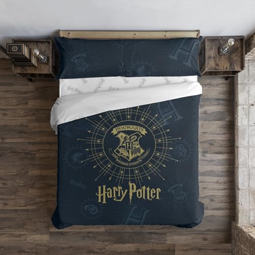 Belum Bettbezug Harry Potter, Bettbezug mit Knöpfen, 100% Baumwolle, Modell Dormiens Draco, Blau, für Betten von 135/140 cm (220 x 220 cm) von BL BELUM