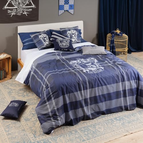 Belum | Bettbezug Harry Potter, Bettbezug mit Knöpfen aus 100% Baumwolle, Modell Classic Ravenclaw, für Betten von 135/140 cm (220 x 220 cm) von BL BELUM