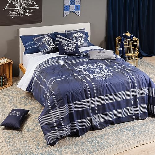 Belum | Bettbezug Harry Potter, Bettbezug mit Knöpfen aus 100% Baumwolle, Modell Classic Ravenclaw für 120-cm-Bett (200 x 200 cm) von BL BELUM