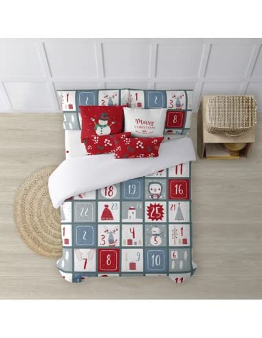 Belum | Bettbezug Weihnachten 50% Baumwolle - 50% Polyester, Bettbezug mit Knöpfen Lappland 3 135 (220x220) von BL BELUM