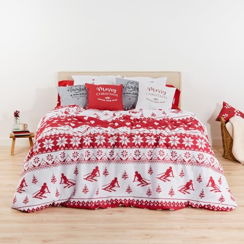 Belum Bettbezug für Weihnachten, 50% Baumwolle, 50% Polyester, Bettbezug mit Knöpfen Lappland 10, 140 x 200 von BL BELUM