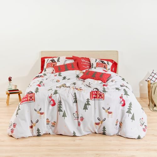 Belum Bettbezug für Weihnachten, 50% Baumwolle, 50% Polyester, Bettbezug mit Knöpfen Lappland 19 135 (220 x 220) von BL BELUM