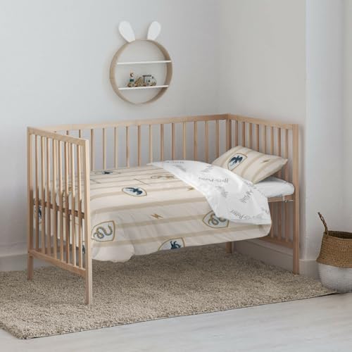 Belum | Bettbezug mit Knöpfen, 100% Baumwolle, Modell Hogwarts Classic für Babybett 115 (115 x 145 cm); Bettbezug, leicht und bequem, offizielles Lizenzprodukt von BL BELUM