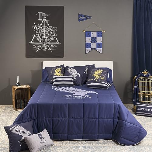 Belum | Bettdecke Harry Potter, 250 g, Modell Ravenclaw Values für 90 cm Bett (190 x 270 cm) von BL BELUM