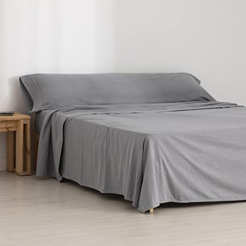 Belum Bettwäsche-Set, Flanell, Ultimate Grey 90, 100% Baumwolle, bestehend aus: Bettbezug: 160 x 270 cm, Spannbettlaken: 90 x 200 cm + 30 cm, Kissen: 45 x 110 cm von BL BELUM