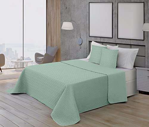 Belum | Bouti-Tagesdecke Microsatin, 100 g, Modell Aqua, für Betten von 150/160 cm (250 x 270 cm), extra weiche Bouti-Tagesdecke für Frühling, Sommer, Herbst und Winter von BL BELUM