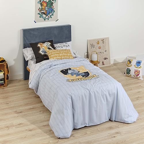 Belum Harry Potter Bettbezug, Bettbezug mit Knöpfen, 100% Baumwolle, Modell Hufflepuff Sweet für 120 cm Bett (200 x 200 cm) von BL BELUM
