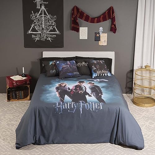 Belum Harry Potter Bettbezug aus Microsatin für 120 cm breites Bett, Maße: (200 x 200 cm) - Modell: Lumos von BL BELUM