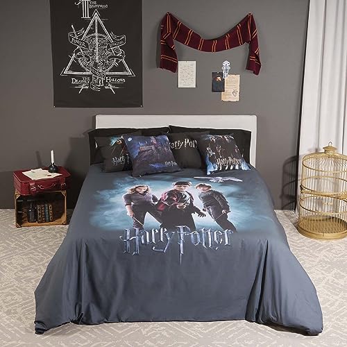 Belum Harry Potter Bettbezug für 90 cm Betten, Maße: 155 x 220 cm, Modell: Lumos von BL BELUM