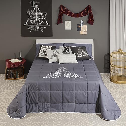 Belum Harry Potter Bettdecke, 250 g, Modell Heliquias Lettering für 135 cm Bett (235 x 270 cm) von BL BELUM