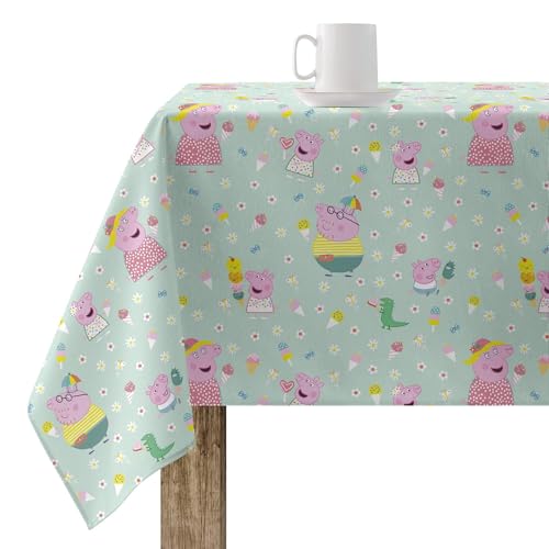 Belum Peppa Wutz Tischdecke, 300 x 140 cm, harzbeschichtet, schmutzabweisend, Modell Summer Peppa 1 von BL BELUM