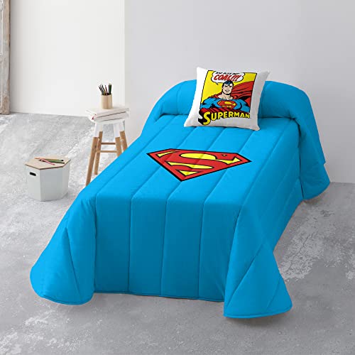 Belum Tagesdecke, wendbar, Superman, Zwei Designs in Einer Tagesdecke, 100 g, Modell Superman - Man of Steel, Bouti-Tagesdecke für 135 cm Bett (235 x 270 cm) von BL BELUM