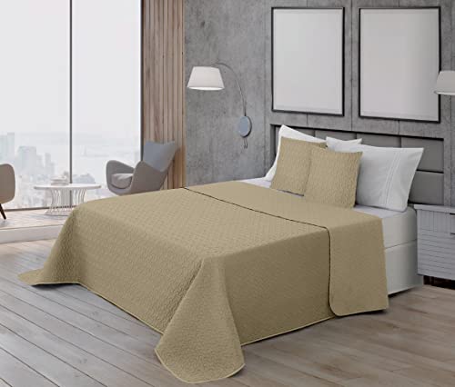 Belum | Tagesdecke Bouti Microsatin 100 g Modell Stein für 90 cm Bett (190 x 270 cm) extra weiche Tagesdecke für Frühling, Sommer, Herbst und Winter von BL BELUM