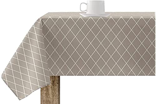 Belum Tischdecke, 100 x 140 cm, schmutzabweisend, 100 % Baumwolle, ohne Wachstuch, Tischdecke aus Baumwolle, wasserdicht, schmutzabweisend, flüssig, Braun von BL BELUM