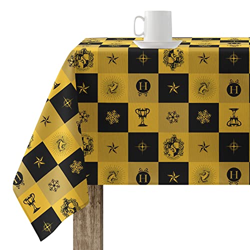 Belum Tischdecke, 140 x 140 cm, Harry Potter, harzbeschichtet, schmutzabweisend, Modell Hufflepuff Christmas von BL BELUM