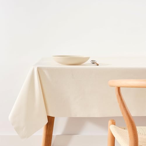 Belum Tischdecke, schmutzabweisend, Größe 100 x 80 cm, extraweich, Ecru, 100, Stoff 100% Bio-Baumwolle, einfarbig, Ekrü von BL BELUM