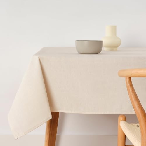 Belum Tischdecke, schmutzabweisend, Größe 250 x 140 cm, extraweich, Hellbeige, 100, Stoff 100% Bio-Baumwolle, einfarbig von BL BELUM