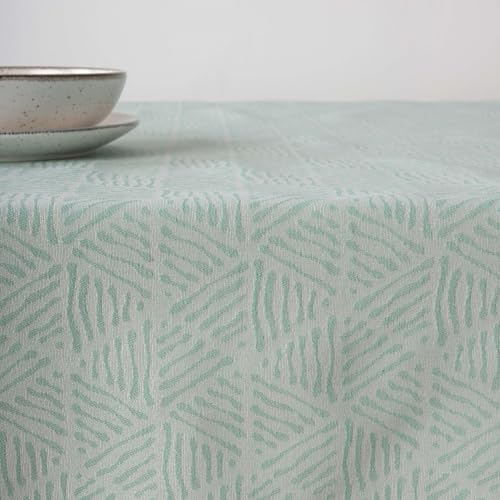 Belum Tischdecke, schmutzabweisend, Jacquard, Größe 155 x 155 cm, schmutzabweisend, extra weich, Türkis, Tischdecke aus 70% Baumwolle, 30% Polyester, Modell 31990C Belum Tischdecke, schmutzabweisend, Jacquard, Größe 155 x 155 cm, schmutzabweisend, extra weich, Türkis, Tischdecke aus 70% Baumwolle, 30% Polyester, Modell 31990C von BL BELUM