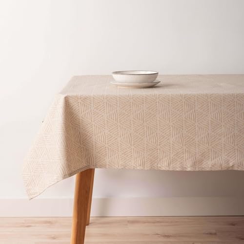 Belum Tischdecke, schmutzabweisend, Jacquard, Größe 200 x 155 cm, schmutzabweisend, extra weich, Beige, Stoff 70% Baumwolle, 30% Polyester, Modell 31990C von BL BELUM