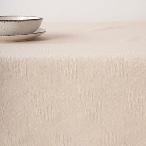 Belum Tischdecke, schmutzabweisend, Jacquard, Größe 200 x 155 cm, schmutzabweisend, extra weich, Ecru, 70% Baumwolle, 30% Polyester, Modell 31990C von BL BELUM