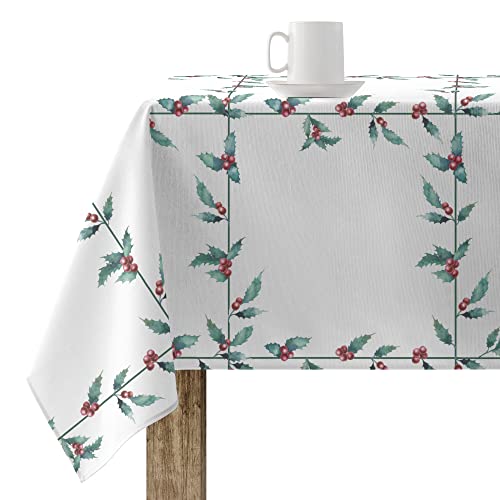 Belum Tischdecke für Weihnachten, 140 x 140 cm, 100% Baumwolle, harzbeschichtet, schmutzabweisend, Modell White Christmas 1 von BL BELUM
