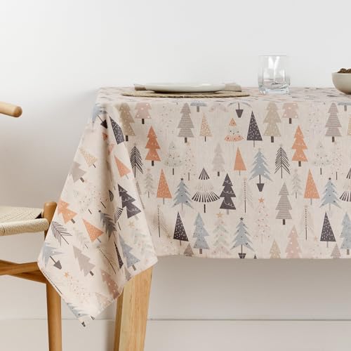 Belum Weihnachtstischdecke, 300 x 140 cm, schmutzabweisend, 100% Baumwolle, harzfrei, kein Wachstuch, Baumwollgefühl, wasserdicht, flüssigkeitsabweisend von BL BELUM