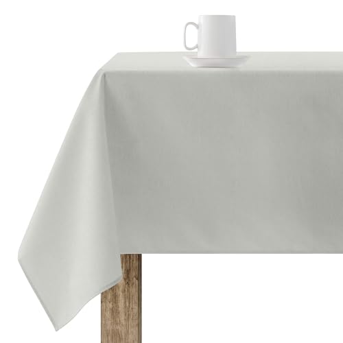 Belum Tischdecke mit Fleckenabweisend, Größe 140 x 140 cm, extraweich, Hellgrau – Tischdecke aus 100% Spanien, 65% Bio-Baumwolle, 35% Polyester, Modell Rhodos 2716 von BL BELUM