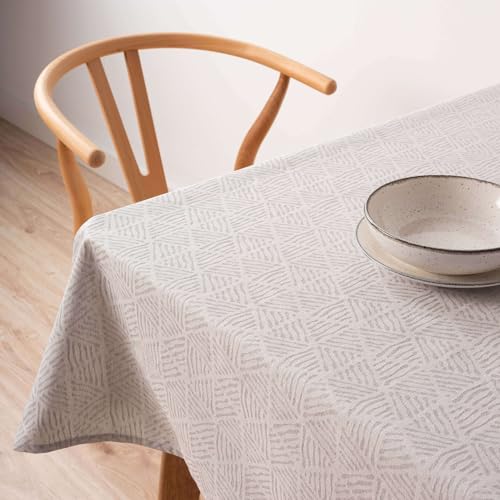 Belum Tischdecke mit Fleckenabweisend, Jacquard, Größe 100 x 80 cm, schmutzabweisend, extra weich, Farbe: Seelengrau, Tischdecke aus 70% Baumwolle, 30% Polyester, Modell 31990C von BL BELUM
