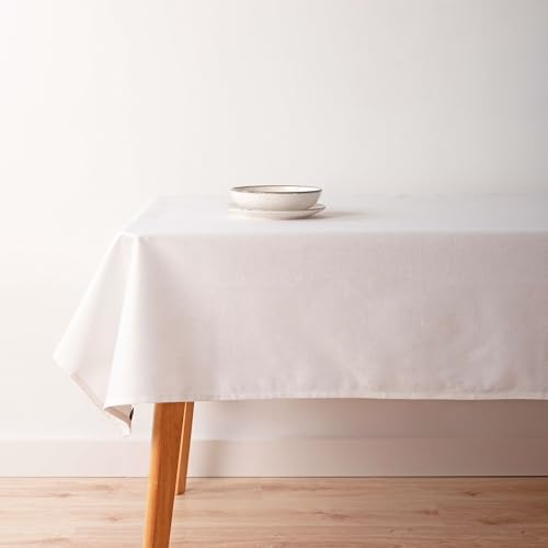 Belum Tischdecke mit Fleckenabweisend, Jacquard, Größe 200 x 155 cm, schmutzabweisend, extra weich, weiß, Tischdecke aus 70% Baumwolle, 30% Polyester, Modell 000-068 Belum Tischdecke mit Fleckenabweisend, Jacquard, Größe 200 x 155 cm, schmutzabweisend, extra weich, weiß, Tischdecke aus 70% Baumwolle, 30% Polyester, Modell 000-068 von BL BELUM