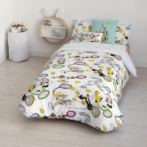 FUNDA NÓRDICA Con BOTONES 100% ALGODÓN Modelo Looney Tenis para CAMA DE 120 (200X200 cm.) von BL BELUM