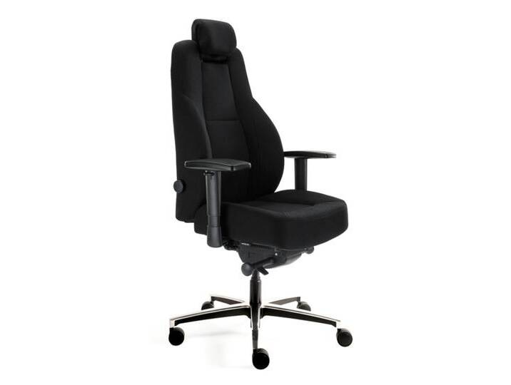 24-Stunden-Stuhl Racing Chef-Bürosessel Drehsessel Style Chairsupply Mirage schwarz Alu poliert von BLA-Büro-Liebt-Ausstattung