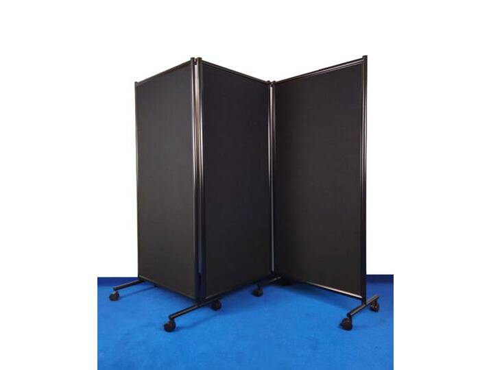 3er Stell-Trenn-Wand Sichtschutz Raumteiler One Screen Tripple Mobil schwarz Top Vor-Ort-Artikel von BLA-Büro-Liebt-Ausstattung