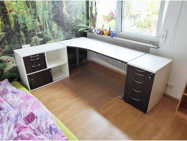 Bürotisch Schreibtisch Pendo Ergo Polar Top Form H Auswahl Farbe Größe Optionen von BLA-Büro-Liebt-Ausstattung