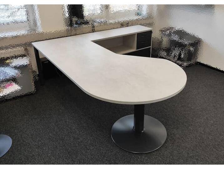 Chefbürotisch Chefschreibtisch Kombination Pendo Rondo Stil 1 Besucherrundung Auswahl Farbe Größe Optionen von BLA-Büro-Liebt-Ausstattung