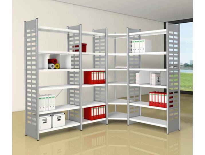 Design Büroregal Bücherregal Mainz Anbau-Feld 6 Boden 260 cm hoch Eckfeld von BLA-Büro-Liebt-Ausstattung