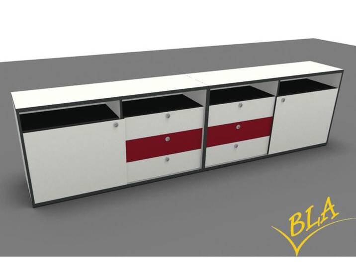 Doppel-Schiebetüren-Schubladen-Büro Sideboard Kommode Pendo 240 x 80 x 44 cm Auswahl von BLA-Büro-Liebt-Ausstattung