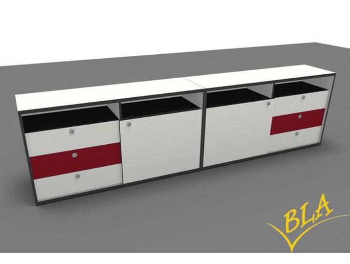 Doppel-Schiebetüren-Schubladen-Büro Sideboard Kommode Pendo 320 x 80 x 44 cm Auswahl von BLA-Büro-Liebt-Ausstattung