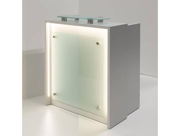 Empfangstheke Pendo Vari Edo Edel Glas Design Auswahl Farbe Größe Optionen von BLA-Büro-Liebt-Ausstattung