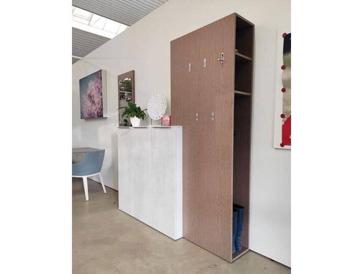 Garderobe Kleiderschrank Garderobenständern-Regal mit Sideboard Kommode Pendo Vari Edo B 180 H 210 T 30 zu 44 cm Auswahl Farbe Optionen von BLA-Büro-Liebt-Ausstattung