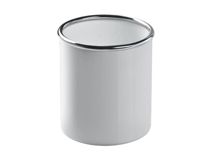 Papierkorb Papiereimer Rexite Milano Colmo 30 cm Chrom weiss von BLA-Büro-Liebt-Ausstattung