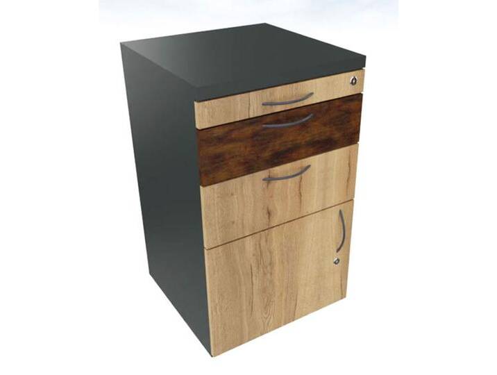 Standcontainer Mini Pendo Orga-Tec EC 2 Schubladen 1 Türe B 44 H 75 T 45 cm Auswahl Farbe Optionen von BLA-Büro-Liebt-Ausstattung