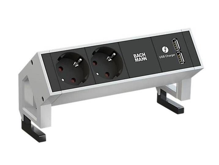 Steckdosenleiste Bachmann Desk mit 2fach-Dose und USB weiß von BLA-Büro-Liebt-Ausstattung