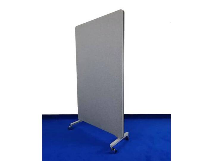Stellwand Trennwand Raumteiler Ege Rund Akustik Stoff Cara hellgrau 100 x 165 cm Top Vor-Ort-Artikel von BLA-Büro-Liebt-Ausstattung