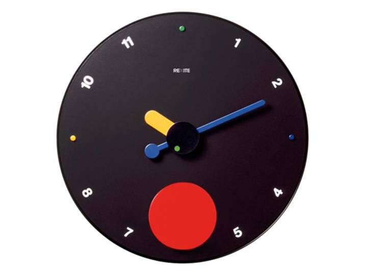 moderne Wanduhr Zeit Look schwarz bunt von BLA-Büro-Liebt-Ausstattung