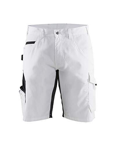 Blaklader 109413301098C54 Maler Shorts mit Stretch, Weiß/Dunkelgrau, Größe C54 von BLÅKLÄDER
