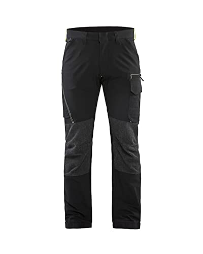 Blaklader 142216459933C46 4-Wege Stretch Service Arbeitshose, Schwarz/Gelb, Größe C46 von BLÅKLÄDER