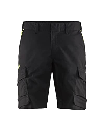 Blaklader 144618329933C56 Industrie Stretch Shorts, Schwarz/Gelb, Größe C56 von BLÅKLÄDER