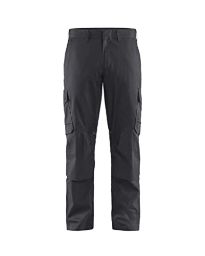 Blaklader 144818329699D108 Industrie Stretch Arbeitshose mit Kniepolstertaschen, Mittelgrau/Schwarz, Größe D108 von BLÅKLÄDER